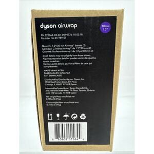 NIB Genuine DYSON Sealed Barrel 1.2” 30mm for airwrap Black Purple #322063-02-02